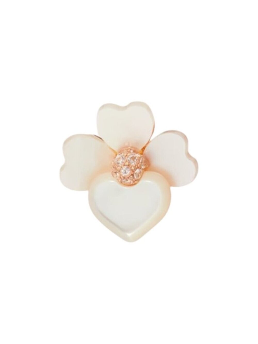 Kate Spade New York Precious Pansy Studs Earrings Cream Multi/Rose Gold - Picture 3 of 5